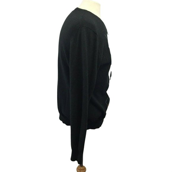 Chatham Road Argyle Sweater Mens L Gray V Neck Cotton Cashmere Blend Modern Fit - Picture 3 of 12